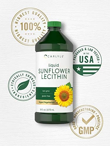 Carlyle Lecitina de Girasol Líquida | 16 fl oz | Paquete de 2 | Vegana, Vegetariana, Sin OGM, Sin Soja ni Gluten - imagen 5