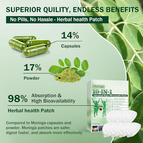 Parche de Microagujas Avanzado HENGRUNXIN Moringa 10 en 1, Nuevos Parches de Moringa - 7 tabletas/caja, Parches Naturales para la Piel para Mujeres y - imagen 6