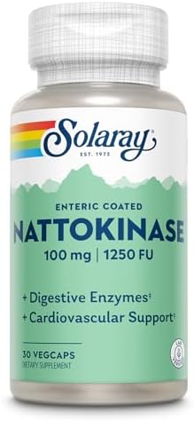 Suplemento de Nattokinase SOLARAY 1250 FU para Hombres y Mujeres - Enzimas Digestivas Natto, Salud Cardiaca y Circulación, Cápsulas de Nattokinase - imagen 1