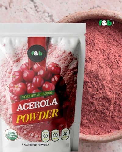 Polvo de Acerola Orgánica Congelada F&B Superfoods (8oz) - Polvo de Vitamina C Orgánica para Refuerzo Inmunológico, Batidos y Jugo de Cereza, Origen - imagen 5
