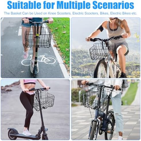 Accesorio para Scooter de Rodilla con Canasta, Canasta de Alambre Removible, Compatible con la Mayoría de Modelos, Instalación Fácil, Diseño - imagen 4