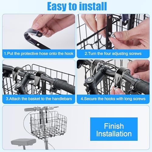 Accesorio para Scooter de Rodilla con Canasta, Canasta de Alambre Removible, Compatible con la Mayoría de Modelos, Instalación Fácil, Diseño - imagen 6