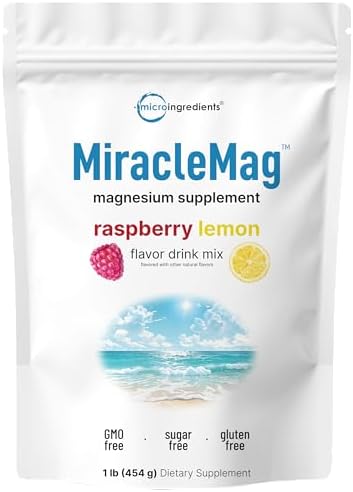 Polvo de Magnesio Calm MiracleMag, 1lb | Suplemento de Citrato de Magnesio | Sabor a Frambuesa y Limón | Apoyo Mineral para la Calma y Relajación | - imagen 1