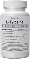 L-Tirosina 500 mg de Superior Labs, Aminoácido Nootrópico No Transgénico, Alta Absorción, Apoyo al Estado de Ánimo y Concentración, 120 Cápsulas - imagen 1
