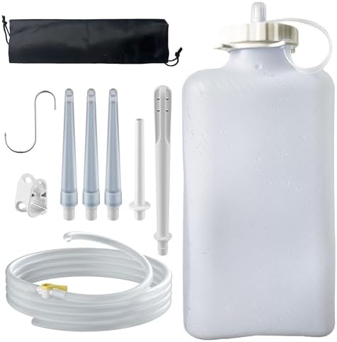 Kit de Bolsa de Enema de Silicona TCFAFA, Capacidad de 2 Cuartos, Manguera de 6.3ft, 5 Puntas de Enema, Válvula de Flujo para Limpieza de Colon en - imagen 1