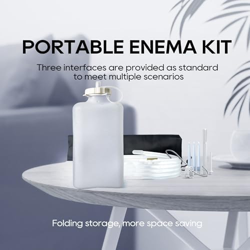 Kit de Bolsa de Enema de Silicona TCFAFA, Capacidad de 2 Cuartos, Manguera de 6.3ft, 5 Puntas de Enema, Válvula de Flujo para Limpieza de Colon en - imagen 6
