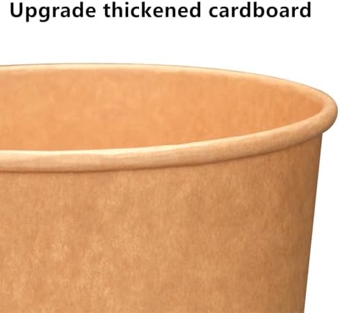 HningBuyox 50 Piezas de Bowls de Papel Kraft con Tapa Transparente, Bowls de Ensalada de 25 Oz, Contenedores para Comida para Llevar, A Prueba de - imagen 3