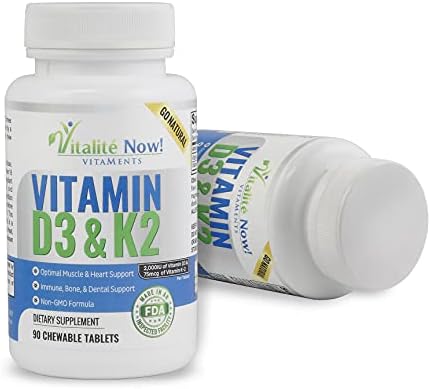 Vitalité Now! Mejor Vitamina D3 2000 IU + K2 - Absorción Optimizada en Forma MK7 para Salud Pulmonar, Huesos Fuertes y Corazón Saludable - Natural - - imagen 2