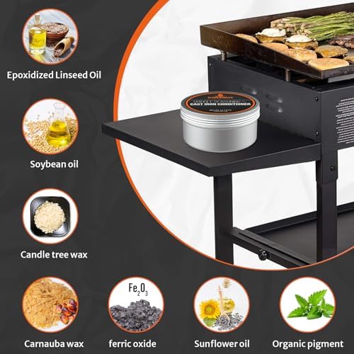 Kit de Cuidado AWEASROY para Sartenes de Hierro Fundido y Plancha 7 OZ, Incluye Removedor de Óxido y Sazonador Seguro para Alimentos - imagen 5