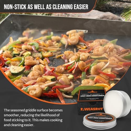 Kit de Cuidado AWEASROY para Sartenes de Hierro Fundido y Plancha 7 OZ, Incluye Removedor de Óxido y Sazonador Seguro para Alimentos - imagen 7