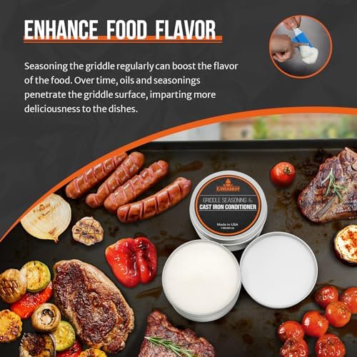 Kit de Cuidado AWEASROY para Sartenes de Hierro Fundido y Plancha 7 OZ, Incluye Removedor de Óxido y Sazonador Seguro para Alimentos - imagen 8