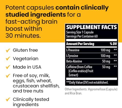 LifeSeasons NeuroQ - Suplemento para Pensamiento Rápido - Aumenta la Alerta y Apoya el Enfoque Mental - L-Teanina, Cafeína, L-Tirosina y Beta-Alanina - imagen 5