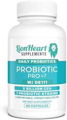 Suplementos LionHeart Probióticos para Alivio del Estreñimiento y Salud Digestiva – Pro+7 con 7 Cepas, 5 Mil Millones de UFC – Apoya la Regularidad - imagen 1