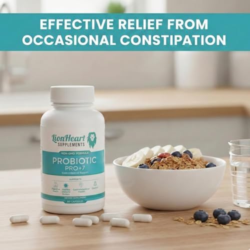 Suplementos LionHeart Probióticos para Alivio del Estreñimiento y Salud Digestiva – Pro+7 con 7 Cepas, 5 Mil Millones de UFC – Apoya la Regularidad - imagen 4