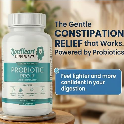 Suplementos LionHeart Probióticos para Alivio del Estreñimiento y Salud Digestiva – Pro+7 con 7 Cepas, 5 Mil Millones de UFC – Apoya la Regularidad - imagen 6