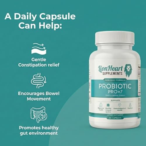 Suplementos LionHeart Probióticos para Alivio del Estreñimiento y Salud Digestiva – Pro+7 con 7 Cepas, 5 Mil Millones de UFC – Apoya la Regularidad - imagen 7