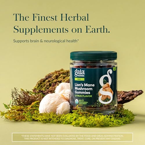 Gomitas de Hongo Melena de León de Gaia Herbs - Suplemento para el Cerebro - Orgánicas, Sin Gluten, Soja ni Lácteos - 60 Gomitas Veganas (30 - imagen 2