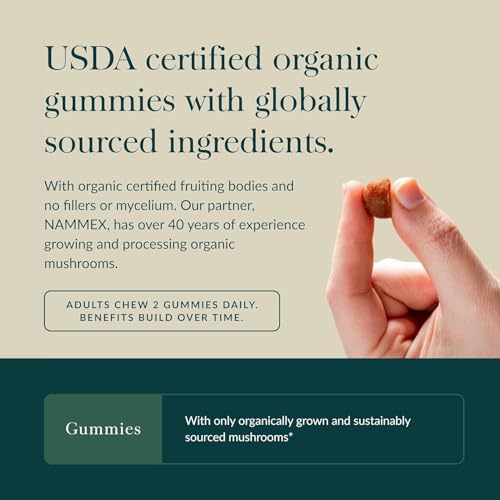 Gomitas de Hongo Melena de León de Gaia Herbs - Suplemento para el Cerebro - Orgánicas, Sin Gluten, Soja ni Lácteos - 60 Gomitas Veganas (30 - imagen 4