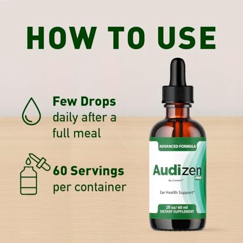 Audizen Pro Gotas para los Oídos - Suplemento Natural Avanzado para la Salud Auditiva, 1 Botella para 1 Mes, Apoyo para Zumbido y Equilibrio Auditivo - imagen 3