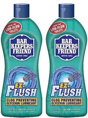 Bar Keepers Friend EZ-Flush Líquido para Inodoro (2 x 12 Oz) Previene Atascos, Olores y Residuos en Inodoros Regulares, de Bajo Flujo, de Barco y RV - imagen 1