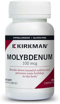 Kirkman - Molibdeno 100 mcg - 100 Cápsulas - Minerales Esenciales - Descompone Sulfitos y Tóxicos - Hipoalergénico - imagen 1