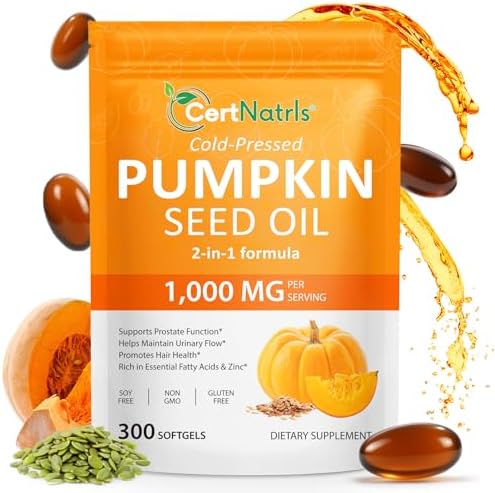 Cápsulas de Aceite de Semilla de Calabaza GTZSXNP, 2 en 1 con Saw Palmetto, Suplementos para el Crecimiento del Cabello y Salud de Vejiga y Próstata - imagen 1