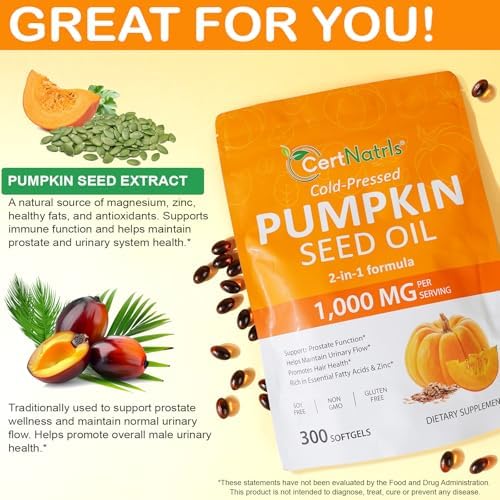 Cápsulas de Aceite de Semilla de Calabaza GTZSXNP, 2 en 1 con Saw Palmetto, Suplementos para el Crecimiento del Cabello y Salud de Vejiga y Próstata - imagen 2