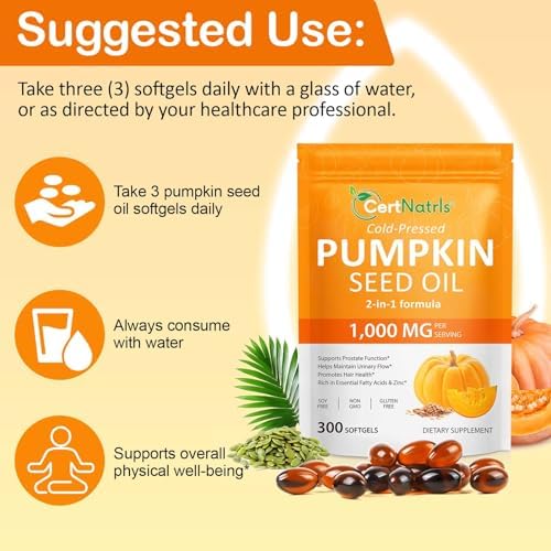 Cápsulas de Aceite de Semilla de Calabaza GTZSXNP, 2 en 1 con Saw Palmetto, Suplementos para el Crecimiento del Cabello y Salud de Vejiga y Próstata - imagen 6