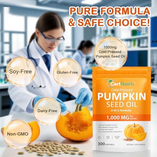 Cápsulas de Aceite de Semilla de Calabaza GTZSXNP, 2 en 1 con Saw Palmetto, Suplementos para el Crecimiento del Cabello y Salud de Vejiga y Próstata - imagen 7