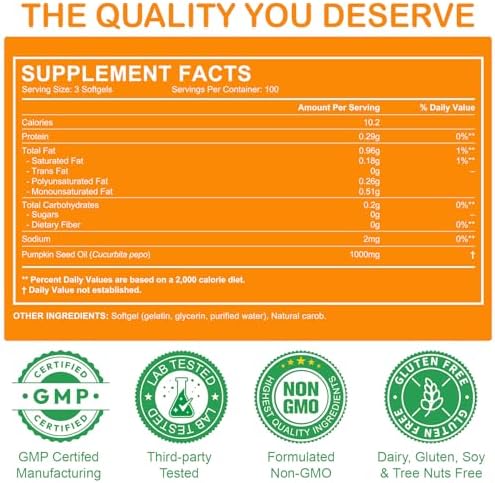Cápsulas de Aceite de Semilla de Calabaza GTZSXNP, 2 en 1 con Saw Palmetto, Suplementos para el Crecimiento del Cabello y Salud de Vejiga y Próstata - imagen 8
