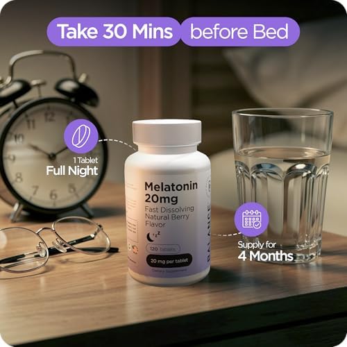 Tabletas de Melatonina Balancebreens 20mg de Disolución Rápida - Alta Potencia, Acción Rápida, Soporte Natural para Dormir - 120 Pastillas (Paquete - imagen 5