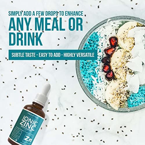 Concentrado Líquido de Zinc Iónico Plus Cobre 240 Porciones, Botella de Vidrio, Vegano - Proporción Balanceada de Zinc y Cobre - Apoya Inmunidad, - imagen 6