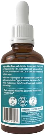 Concentrado Líquido de Zinc Iónico Plus Cobre 240 Porciones, Botella de Vidrio, Vegano - Proporción Balanceada de Zinc y Cobre - Apoya Inmunidad, - imagen 8