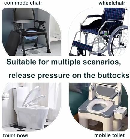 Cojín Suave para Inodoro ZXMOBY, Almohadilla Gruesa con Funda de PU y Correas, Cojín Calentador Lavable para Silla de Inodoro para Adultos Mayores - imagen 2