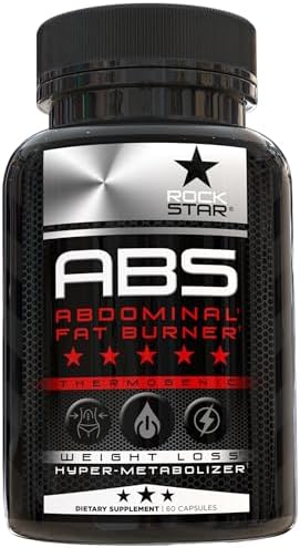 Suplemento Dietético Rockstar Abs - Quemador de Grasa Abdominal Termogénico, Acelerador Metabólico - Apoyo para Pérdida de Peso y 6 Paquetes, - imagen 1