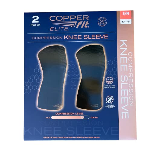 Manga de Compresión para Rodilla Copper Fit Elite 2 Piezas, Color Negro (Pequeño/Mediano 12-16) - imagen 1
