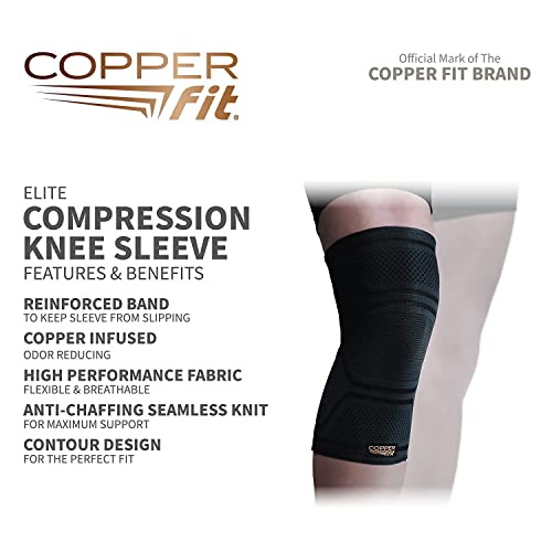 Manga de Compresión para Rodilla Copper Fit Elite 2 Piezas, Color Negro (Pequeño/Mediano 12-16) - imagen 3