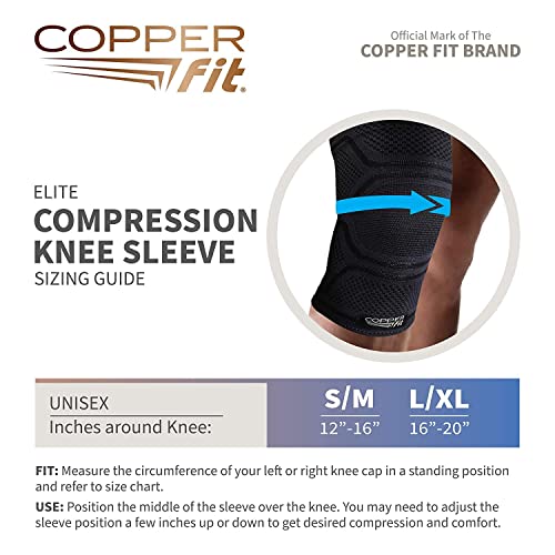 Manga de Compresión para Rodilla Copper Fit Elite 2 Piezas, Color Negro (Pequeño/Mediano 12-16) - imagen 4