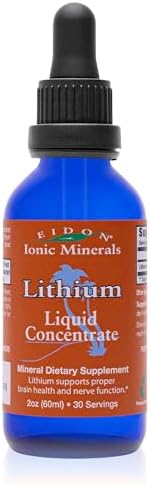 Eidon Minerales Iónicos Litio Líquido - Suplemento de Cloruro de Litio para Hombres y Mujeres, Gotas para Agua, Apoya la Función Cerebral Saludable - - imagen 1