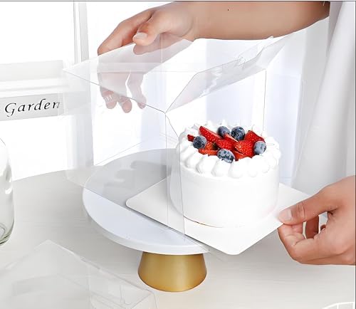 Caja de Pastel Transparente hvominxs 20 Pcs 6x6x5 Pulgadas, Cajas de Repostería con Asas para Regalos de Navidad, Cumpleaños, Bodas y Fiestas - imagen 5