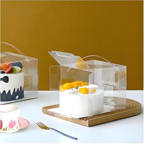 Caja de Pastel Transparente hvominxs 20 Pcs 6x6x5 Pulgadas, Cajas de Repostería con Asas para Regalos de Navidad, Cumpleaños, Bodas y Fiestas - imagen 7