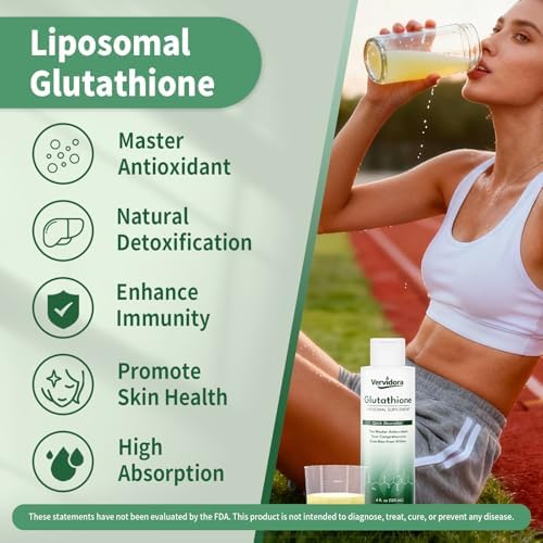 Vervidora Glutatión Liposomal, Suplemento Líquido de Alta Absorción, Apoya la Desintoxicación Natural, Antioxidante, Mejora la Salud de la Piel, 4 Fl - imagen 2