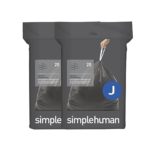 Bolsas de basura simplehuman Code J de 40 piezas, con absorción de olores, ajuste personalizado, 30-45 litros / 8-12 galones - imagen 4