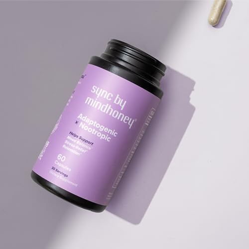 MINDHONEY | SYNC 60 Cápsulas, Suplemento Adaptogénico Premium Todo en Uno | Relajación, Equilibrio Emocional, Estrés | Magnesio, Ashwagandha, - imagen 7
