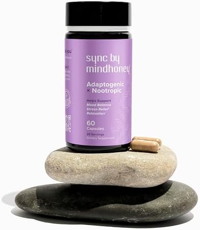 MINDHONEY | SYNC 60 Cápsulas, Suplemento Adaptogénico Premium Todo en Uno | Relajación, Equilibrio Emocional, Estrés | Magnesio, Ashwagandha, - imagen 8