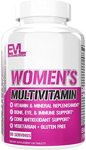 Multivitamínico Evlution Nutrition para Mujeres - Vitaminas y Minerales Esenciales, Salud Inmunológica, Vitamina C y D, Hierro, Zinc, Antioxidantes, - imagen 1