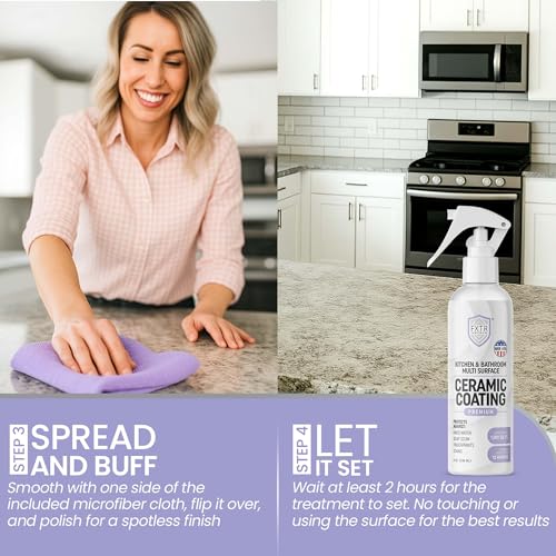 Spray Cerámico Fixture Shield para Hogar - Protección Hidrofóbica SiO₂ para Cocina y Baños + Acero Inoxidable | Repele Huellas, Manchas y Agua Dura | - imagen 4