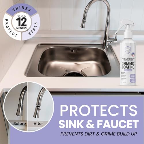 Spray Cerámico Fixture Shield para Hogar - Protección Hidrofóbica SiO₂ para Cocina y Baños + Acero Inoxidable | Repele Huellas, Manchas y Agua Dura | - imagen 6