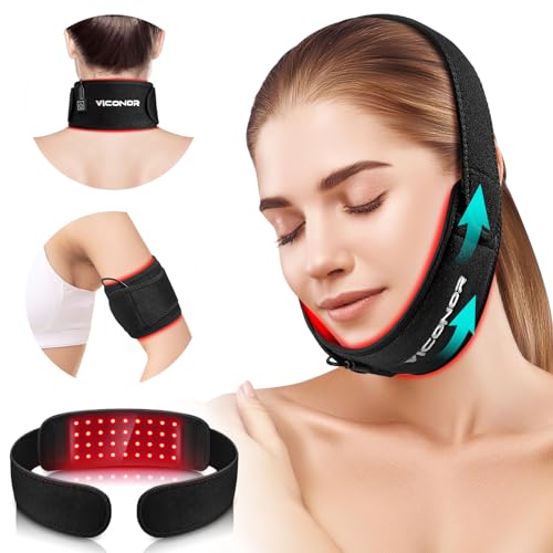 Viconor Terapia de Luz Roja para el Cuello, Cinturón de Terapia de Luz Infrarroja, Faja Wearable con Temporizador para Reafirmar la Papada y Levantar - imagen 1