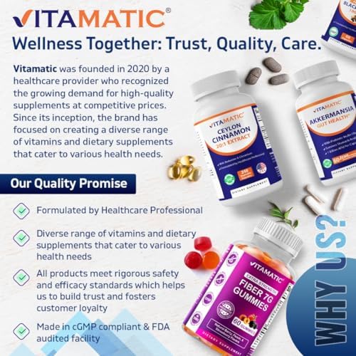 Vitamatic Canela de Ceilán y Berberina con Cromo – Extracto Botánico a Base de Plantas – Cápsulas Vegetales – No GMO, Sin Gluten – Suplemento Herbal - imagen 7